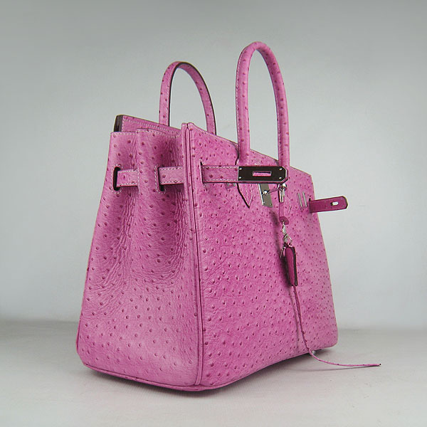 High Quality Fake Hermes Birkin 35CM Ostrich Veins Handbag Peachblow 6089 - Click Image to Close